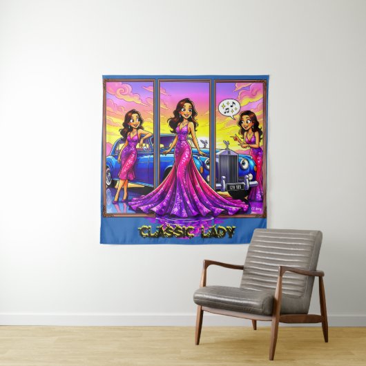 Klassische Dame - Wandkunst Wandteppich (Beispiel)