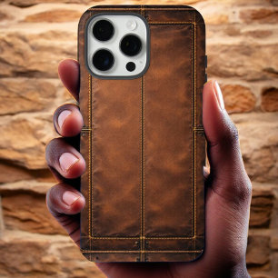 Klassische Damenuhr mit braunem Lederarmband iPhone 16 Pro Max Hülle