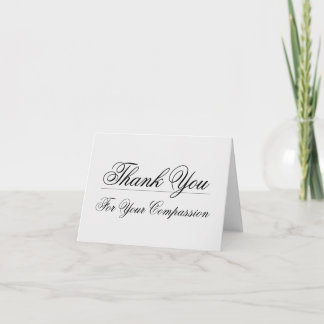 Klassische "Danke für Ihr Mitgefühl"-Postkarte Karte