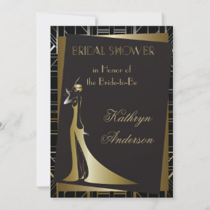 Klassische Deco-Brautparty-Einladung Einladung