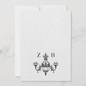 klassische Dekoration antiker Kronleuchter Einladung (Rückseite)