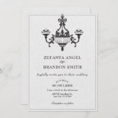 klassische Dekoration antiker Kronleuchter Einladung (Vorne/Hinten)