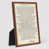 Klassische Desiderata Fotoplatte (Seite)