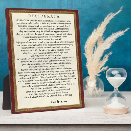 Klassische Desiderata Fotoplatte (Seite)