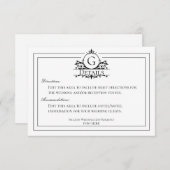Klassische Details zu weißen Hochzeiten Begleitkarte (Vorne/Hinten)
