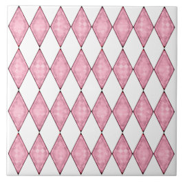 Klassische Diamanten verblasst rosa auf Weiß Fliese