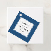 Klassische dicken Border Navy Blue Wedding Geschenkanhänger (Beispiel)
