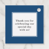 Klassische dicken Border Navy Blue Wedding Geschenkanhänger (Rückseite)