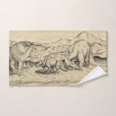 Klassische Dinosaurier Badhandtuch Set (Handtuch)