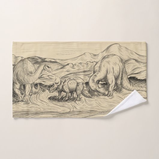 Klassische Dinosaurier Badhandtuch Set (Handtuch)