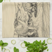 Klassische Dinosaurier Geschirrtuch (Gefaltet)