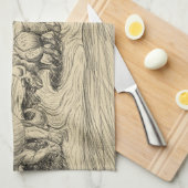 Klassische Dinosaurier Geschirrtuch (Viertel Falte)