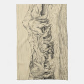 Klassische Dinosaurier Geschirrtuch (Vertikal)