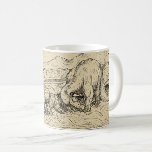 Klassische Dinosaurier Kaffeetasse (VorderseiteRechts)