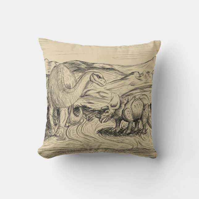 Klassische Dinosaurier Kissen (Vorderseite)