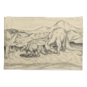 Klassische Dinosaurier Kissenbezug (Rückseite-Links)