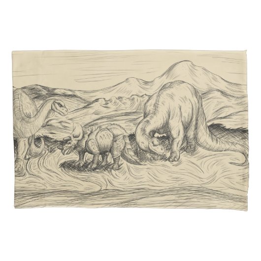 Klassische Dinosaurier Kissenbezug (Vorderseite-Links)