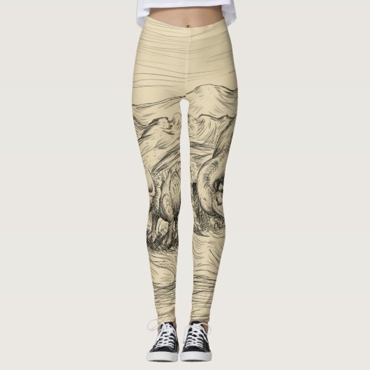 Klassische Dinosaurier Leggings (Vorderseite)
