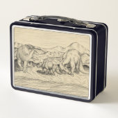 Klassische Dinosaurier Metall Brotdose (Rückseite)