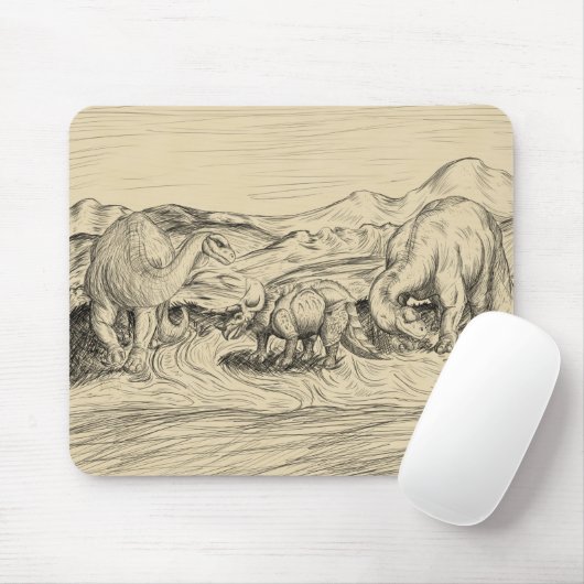 Klassische Dinosaurier Mousepad (Mit Mouse)