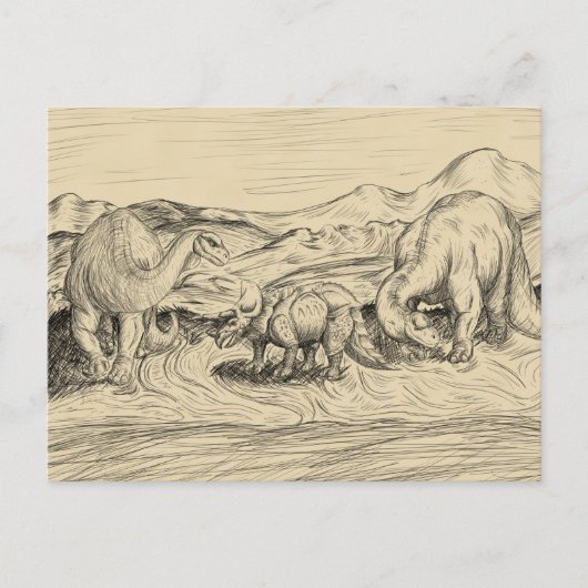 Klassische Dinosaurier Postkarte (Vorderseite)