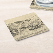 Klassische Dinosaurier Rechteckiger Pappuntersetzer (angewinkelt)