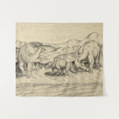 Klassische Dinosaurier Wandteppich (Vorderseite (Horizontal))