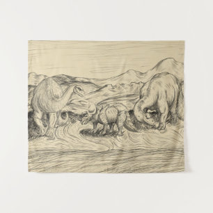 Klassische Dinosaurier Wandteppich