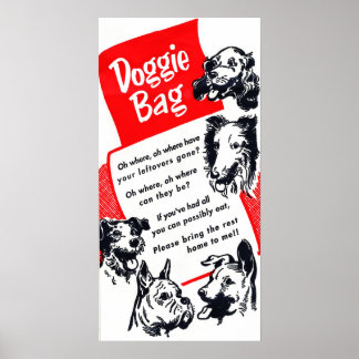 Klassische Doggie Bag Grafik Poster