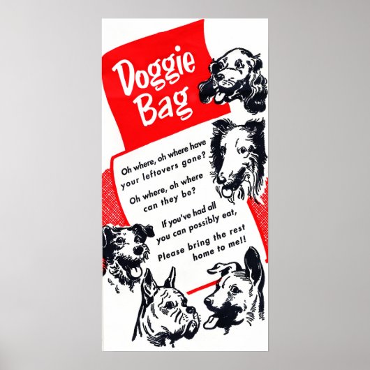 Klassische Doggie Bag Grafik Poster (Vorne)
