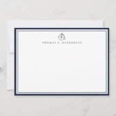 Klassische Doppelgrenzenquittung, Denim Blue Corre Mitteilungskarte (Vorderseite)