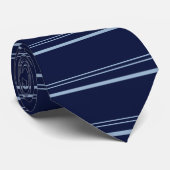 Klassische dunkelblaue und hellblaue Streifen Krawatte (Gerollt)