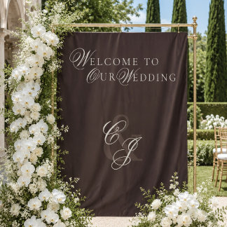 Klassische dunkelbraune Hochzeit im Stil des alten Wandteppich