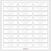 Klassische Dunkelgraue individuelle Hochzeitsadres Aufkleber (Blatt)