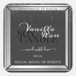 Klassische dunkelgraue und silberne Produktverpack Quadratischer Aufkleber