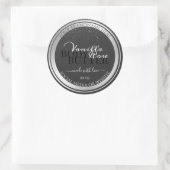 Klassische dunkelgraue und silberne Produktverpack Runder Aufkleber (Tasche)