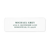 Klassische dunkelgrüne moderne Rücksendeadresse (Vorne)