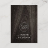 Klassische dunkle Holzkörner hinzufügen Logo-Busin Terminkarte (Rückseite)