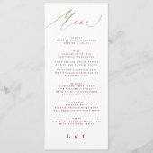 Klassische Dunkle Rote Pflaume Burgundy Calligrafy Menükarte (Vorderseite)