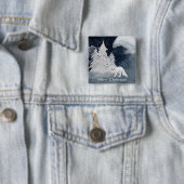 Klassische dunkle Winterszene mit Fuchs Weihnachte Button (Beispiel)
