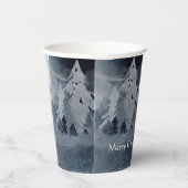 Klassische dunkle Winterszene mit Fuchs Weihnachte Pappbecher (Rechts)