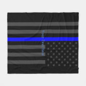 Klassische dünne blaue Linie personalisierte Fleecedecke (Vorderseite (Horizontal))