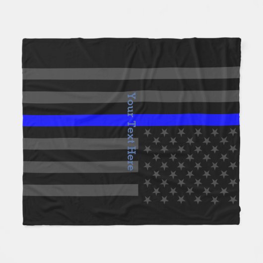 Klassische dünne blaue Linie personalisierte Fleecedecke (Vorderseite (Horizontal))