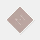 Klassische Dusty Mauve Script-Elegant Hochzeit Cus Serviette (Ecke)