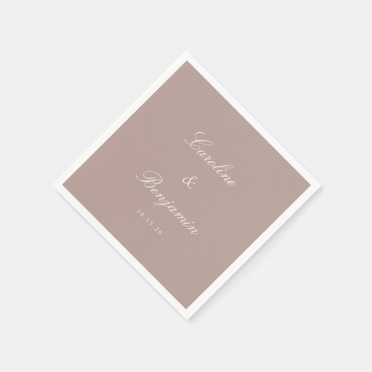 Klassische Dusty Mauve Script-Elegant Hochzeit Cus Serviette (Ecke)
