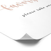 Klassische Dusty Pink Rose Blumenfavoriten Zeichen Poster (Ecke)