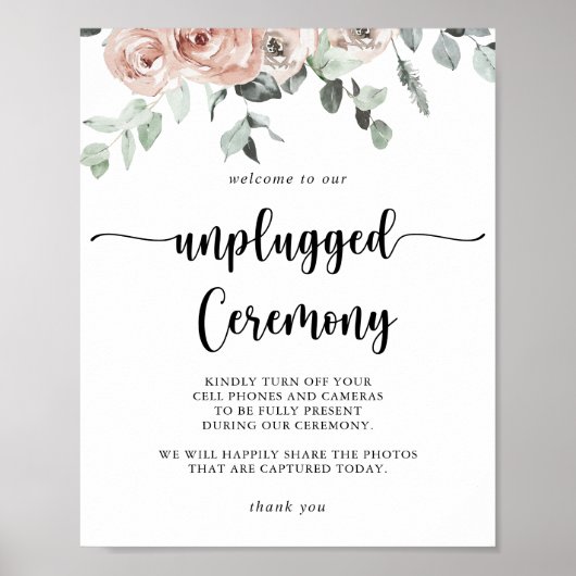 Klassische Dusty Pink Rose Blumenzeremonie ohne St Poster (Vorne)