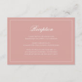Klassische Dusty Rose Border Script Hochzeitsempfa Begleitkarte (Vorderseite)
