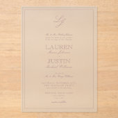Klassische dusty Rose Script Monogram Wedding Acryleinladungen (Vorderseite)