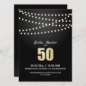 Klassische & edle Einladung 50. Geburtstag (Vorne/Hinten)